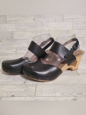 Women’s Dansko Thea Black Leather Mary Jane Platform Clog Sandals Women’s 41